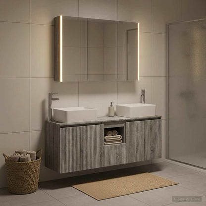 vidaXL Bathroom Cabinet Set 4 pcs Grey Sonoma Engineered Wood