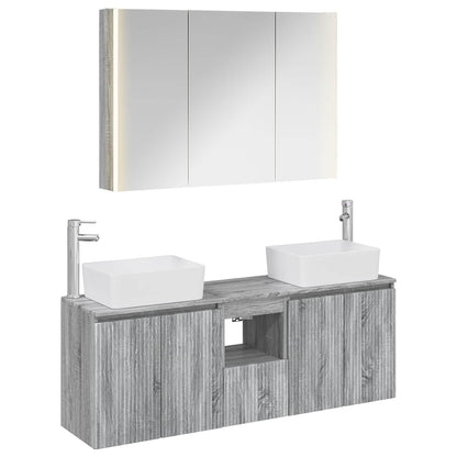 vidaXL Bathroom Cabinet Set 4 pcs Grey Sonoma Engineered Wood
