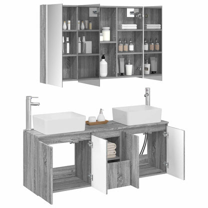 vidaXL Bathroom Cabinet Set 4 pcs Grey Sonoma Engineered Wood