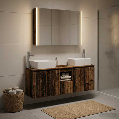vidaXL Bathroom Cabinet Set 4 pcs Old Wood Engineered Wood