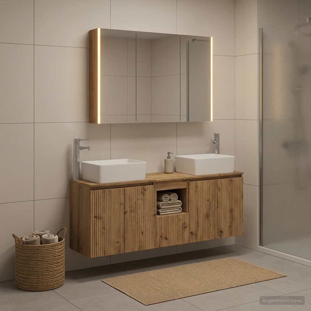 vidaXL Bathroom Cabinet Set 4 pcs Artisan Oak Engineered Wood