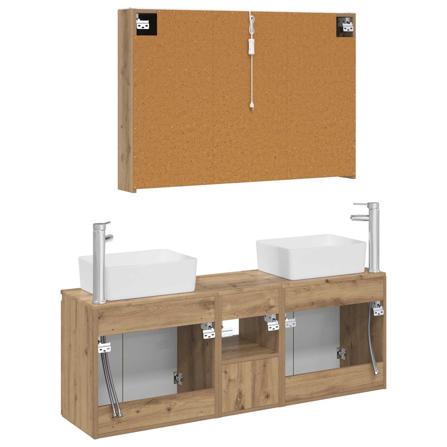 vidaXL Bathroom Cabinet Set 4 pcs Artisan Oak Engineered Wood