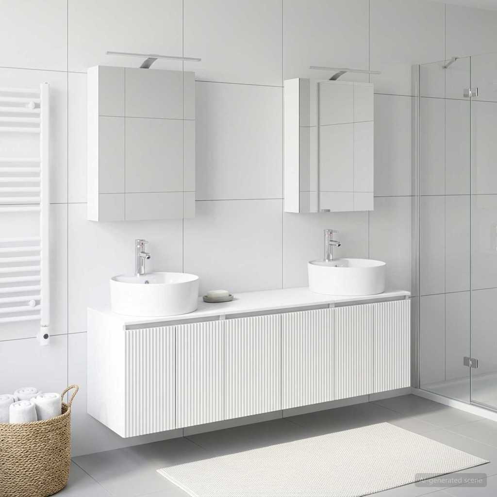 vidaXL Bathroom Cabinet Set 5 pcs White Engineered Wood