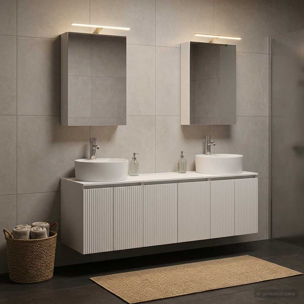 vidaXL Bathroom Cabinet Set 5 pcs White Engineered Wood