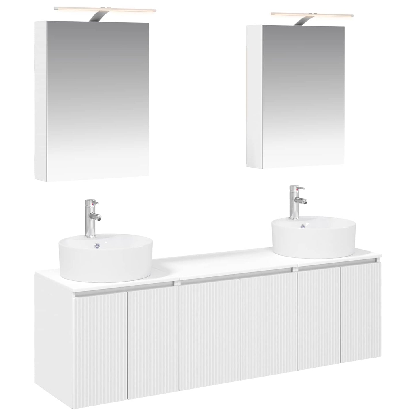 vidaXL Bathroom Cabinet Set 5 pcs White Engineered Wood