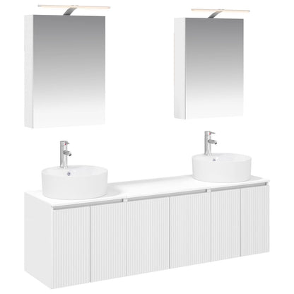 vidaXL Bathroom Cabinet Set 5 pcs White Engineered Wood