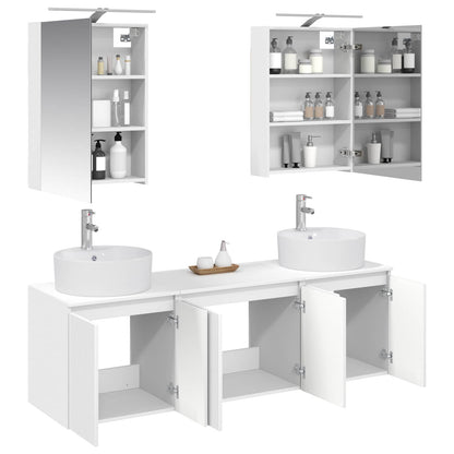 vidaXL Bathroom Cabinet Set 5 pcs White Engineered Wood
