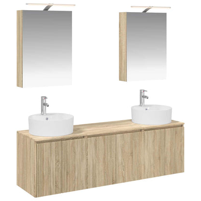 vidaXL Bathroom Cabinet Set 5 pcs Sonoma Oak Engineered Wood