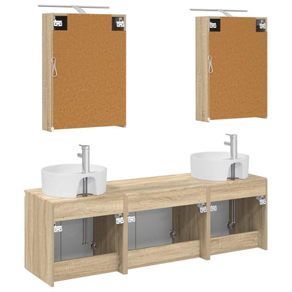 vidaXL Bathroom Cabinet Set 5 pcs Sonoma Oak Engineered Wood
