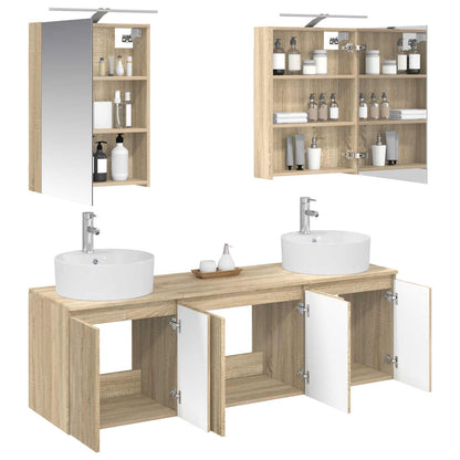 vidaXL Bathroom Cabinet Set 5 pcs Sonoma Oak Engineered Wood
