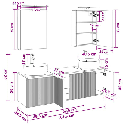 vidaXL Bathroom Cabinet Set 5 pcs Sonoma Oak Engineered Wood