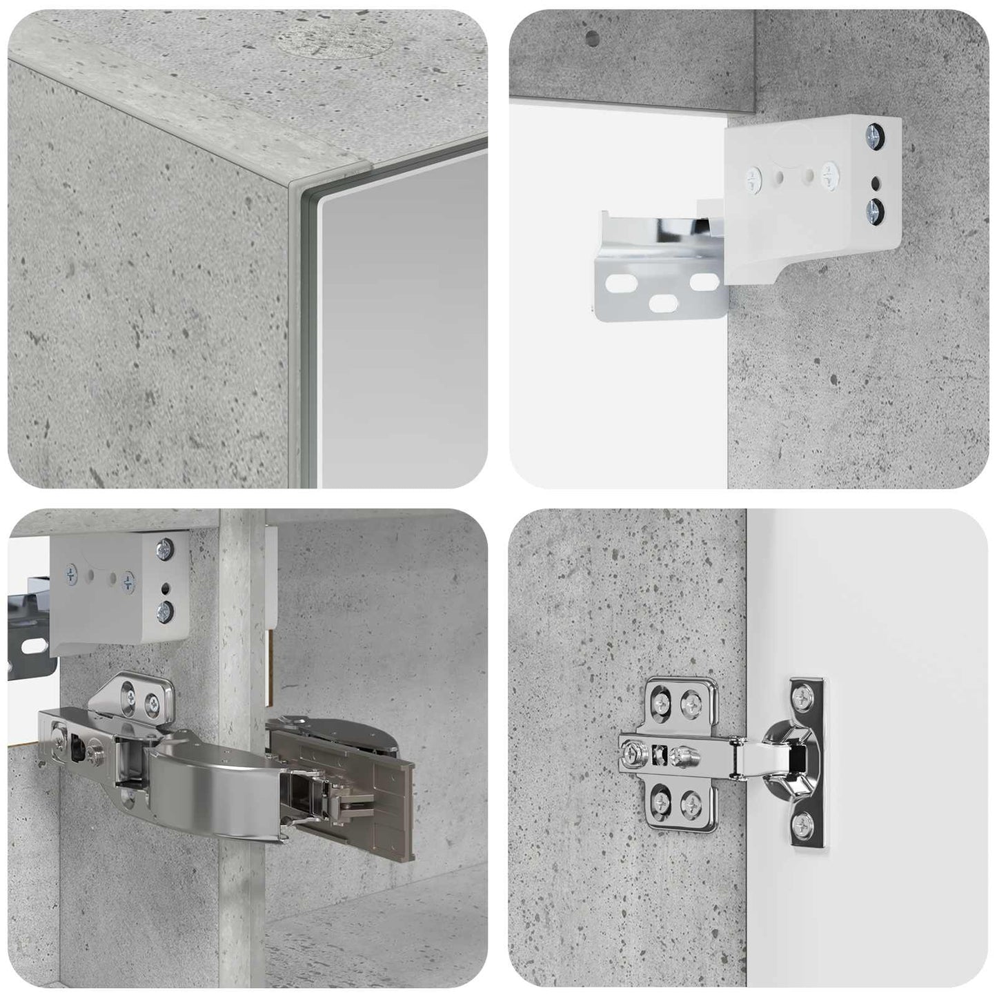vidaXL Bathroom Cabinet Set 5 pcs Concrete Grey Engineered Wood