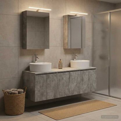 vidaXL Bathroom Cabinet Set 5 pcs Concrete Grey Engineered Wood
