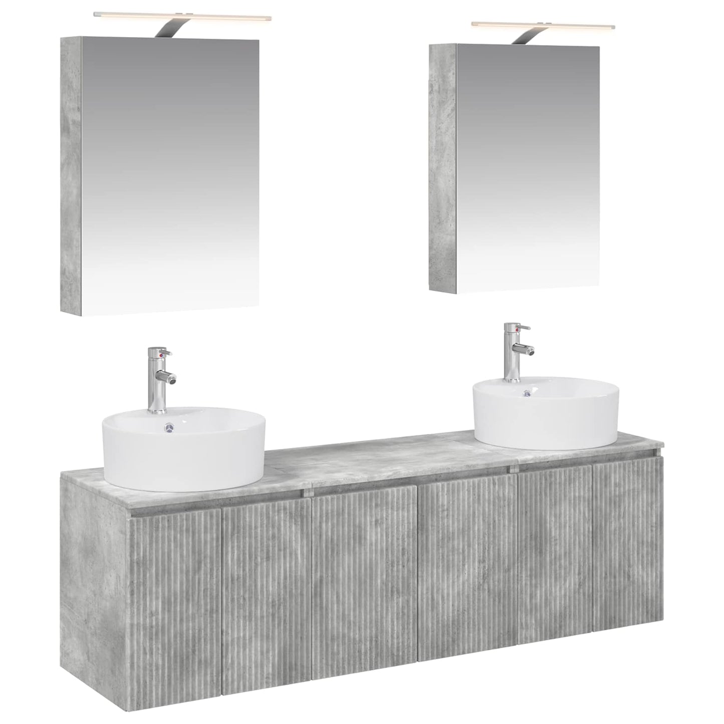 vidaXL Bathroom Cabinet Set 5 pcs Concrete Grey Engineered Wood