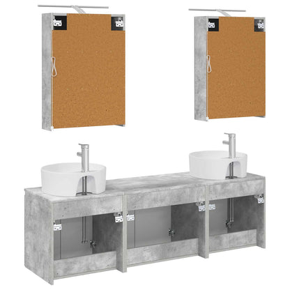 vidaXL Bathroom Cabinet Set 5 pcs Concrete Grey Engineered Wood