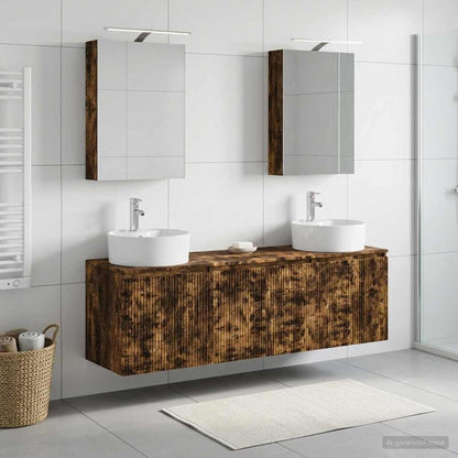 vidaXL Bathroom Cabinet Set 5 pcs Smoked Oak Engineered Wood