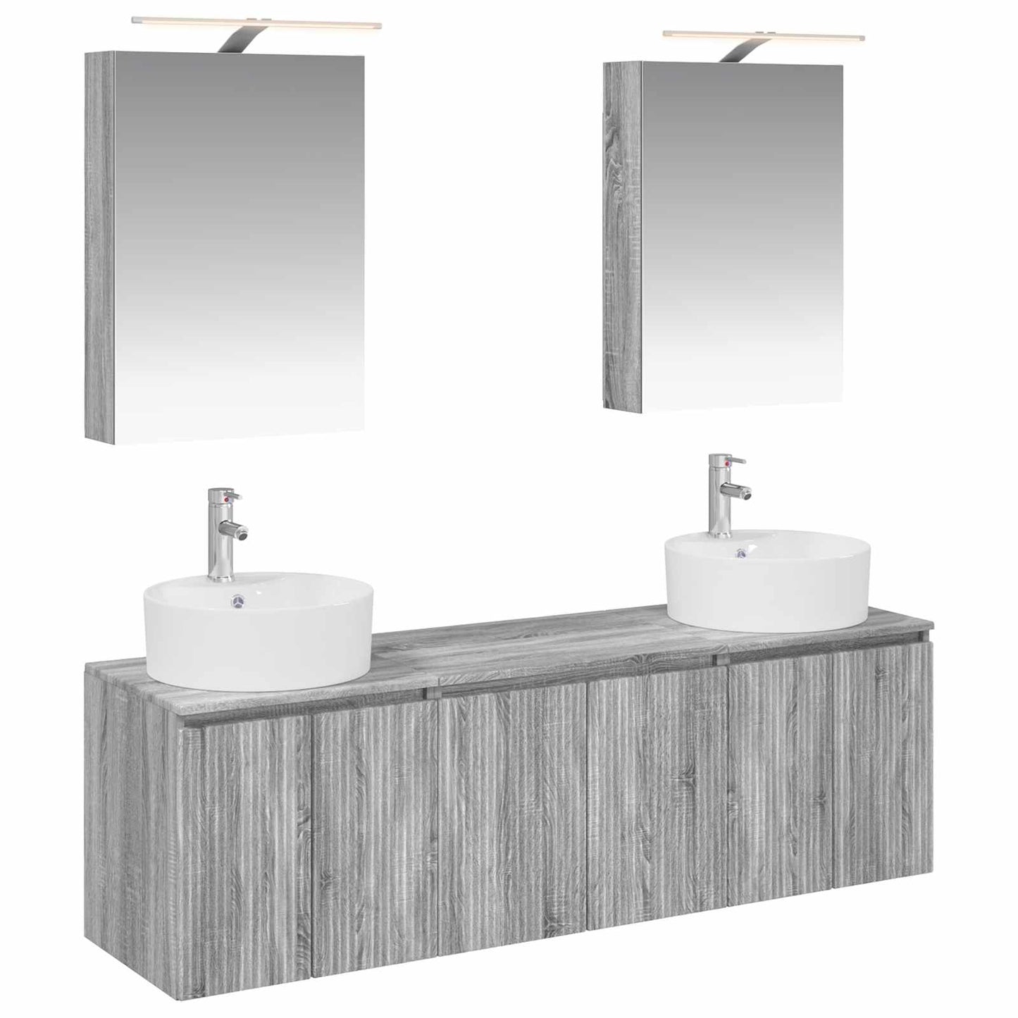 vidaXL Bathroom Cabinet Set 5 pcs Grey Sonoma Engineered Wood