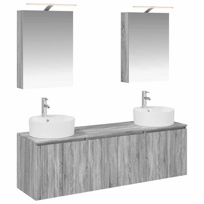 vidaXL Bathroom Cabinet Set 5 pcs Grey Sonoma Engineered Wood