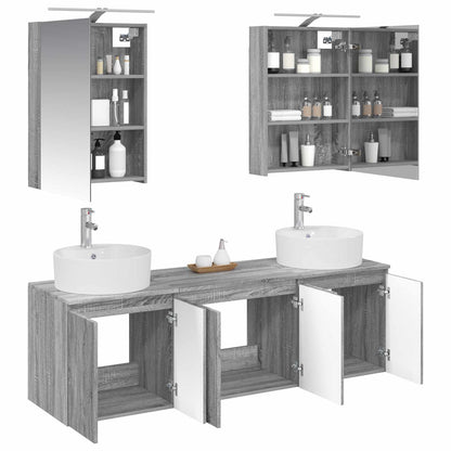vidaXL Bathroom Cabinet Set 5 pcs Grey Sonoma Engineered Wood