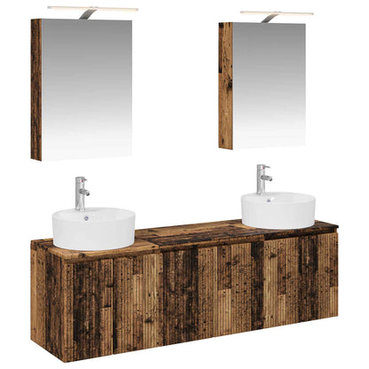 vidaXL Bathroom Cabinet Set 5 pcs Old Wood Engineered Wood