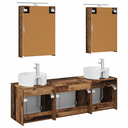 vidaXL Bathroom Cabinet Set 5 pcs Old Wood Engineered Wood