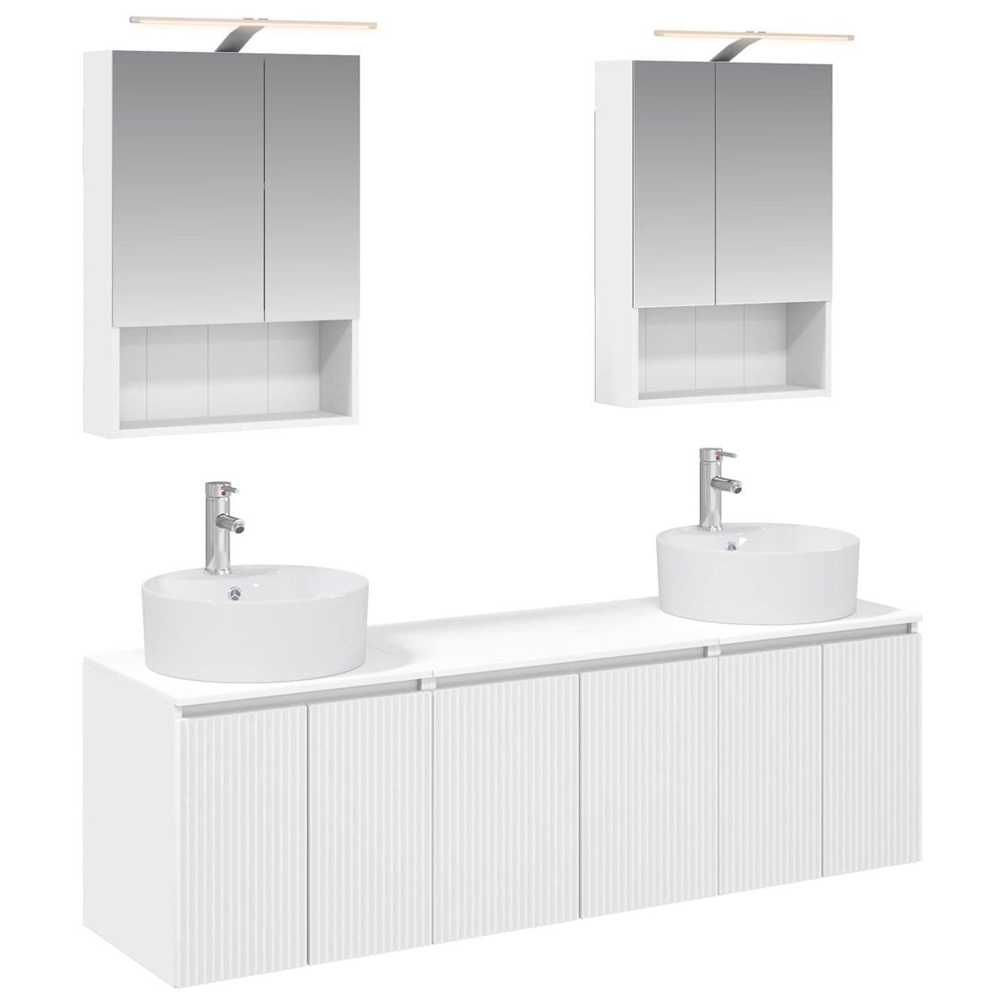 vidaXL Bathroom Cabinet Set 5 pcs White Engineered Wood