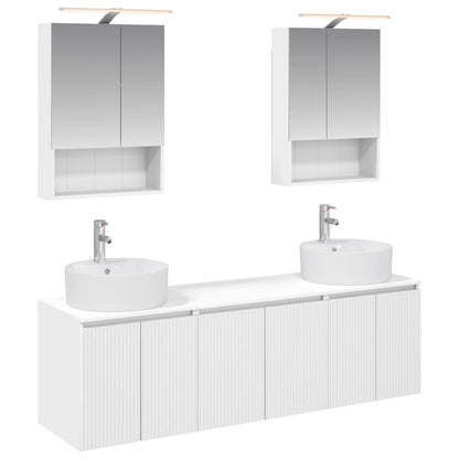 vidaXL Bathroom Cabinet Set 5 pcs White Engineered Wood