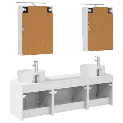 vidaXL Bathroom Cabinet Set 5 pcs White Engineered Wood