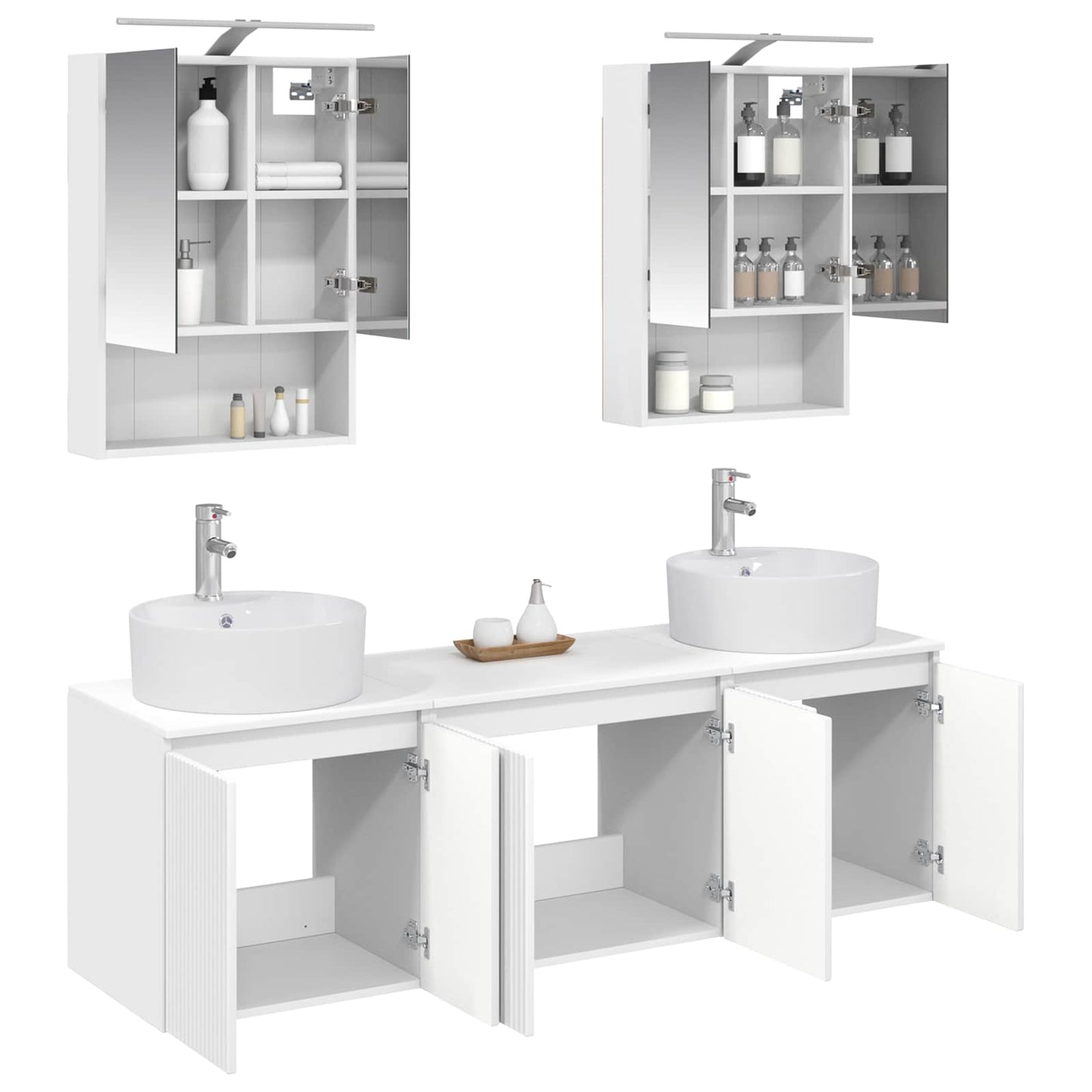vidaXL Bathroom Cabinet Set 5 pcs White Engineered Wood