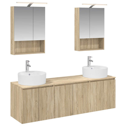 vidaXL Bathroom Cabinet Set 5 pcs Sonoma Oak Engineered Wood