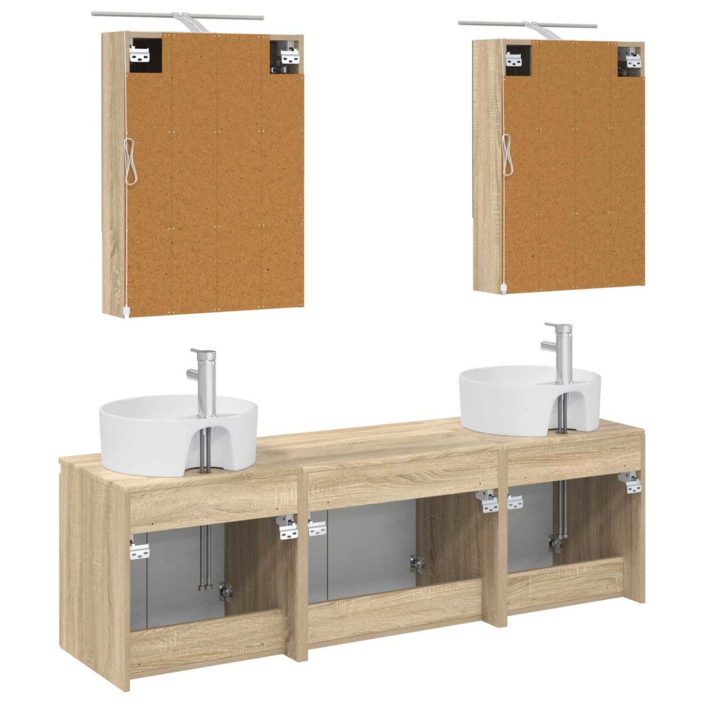 vidaXL Bathroom Cabinet Set 5 pcs Sonoma Oak Engineered Wood