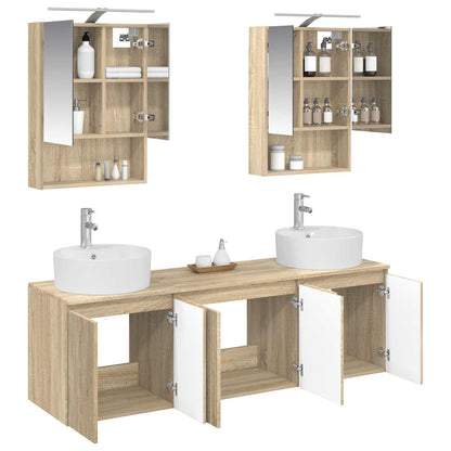 vidaXL Bathroom Cabinet Set 5 pcs Sonoma Oak Engineered Wood