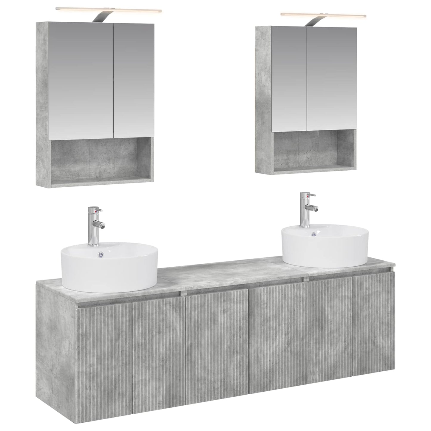 vidaXL Bathroom Cabinet Set 5 pcs Concrete Grey Engineered Wood