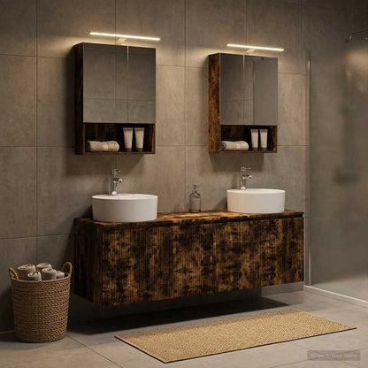 vidaXL Bathroom Cabinet Set 5 pcs Smoked Oak Engineered Wood