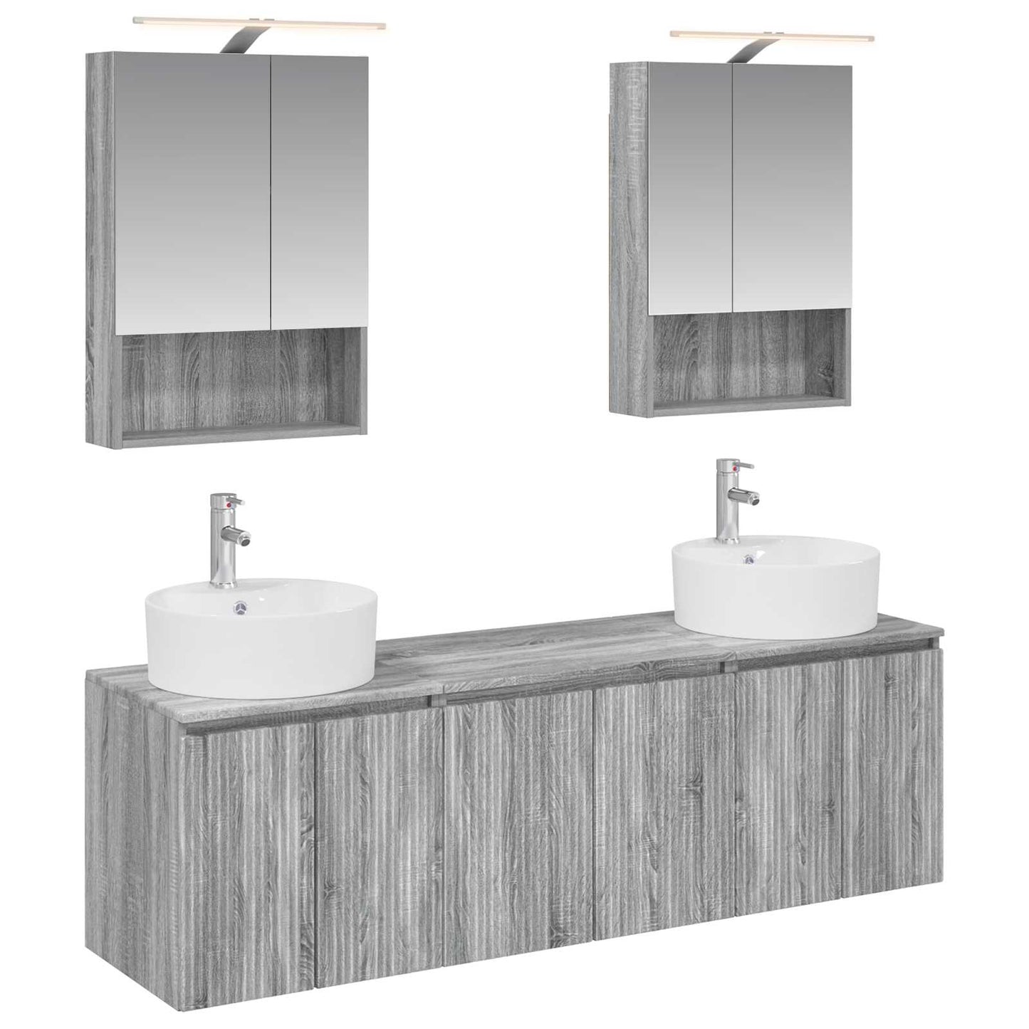 vidaXL Bathroom Cabinet Set 5 pcs Grey Sonoma Engineered Wood
