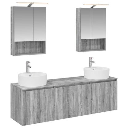 vidaXL Bathroom Cabinet Set 5 pcs Grey Sonoma Engineered Wood