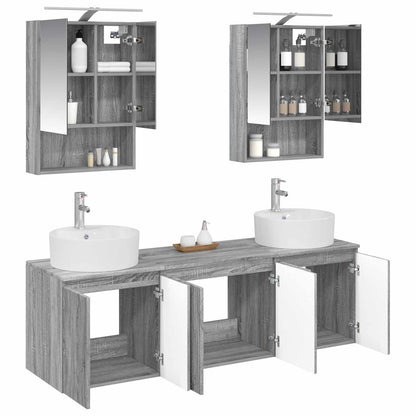 vidaXL Bathroom Cabinet Set 5 pcs Grey Sonoma Engineered Wood