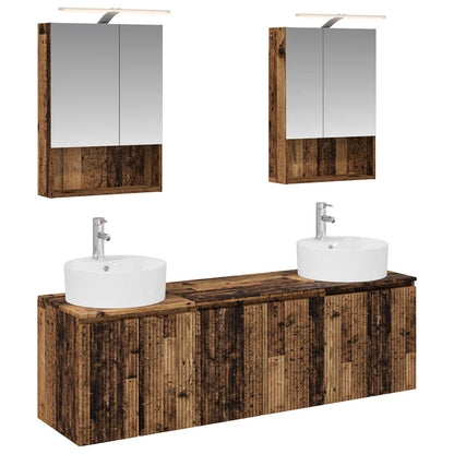 vidaXL Bathroom Cabinet Set 5 pcs Old Wood Engineered Wood