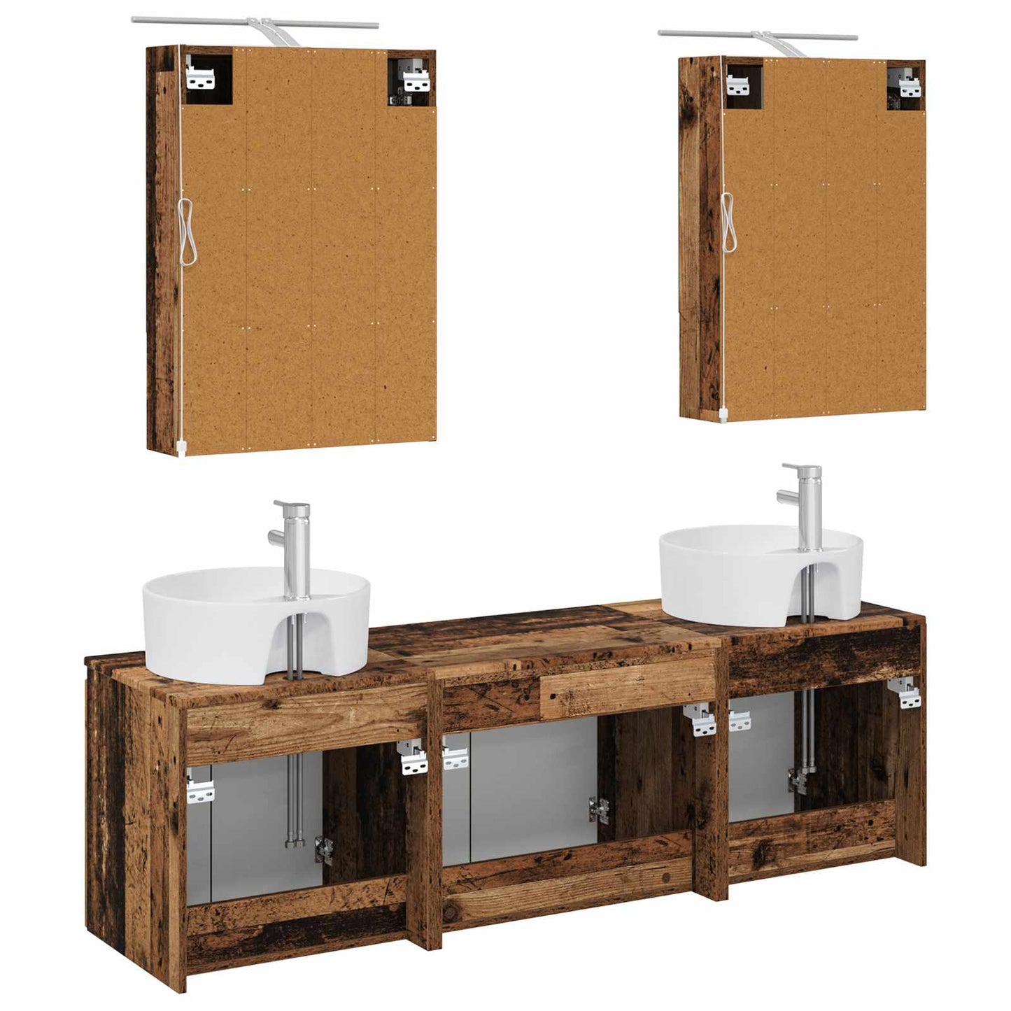 vidaXL Bathroom Cabinet Set 5 pcs Old Wood Engineered Wood