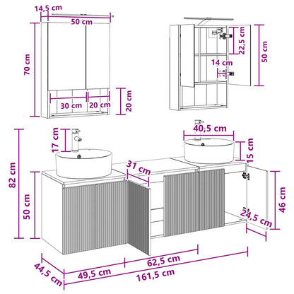 vidaXL Bathroom Cabinet Set 5 pcs Old Wood Engineered Wood