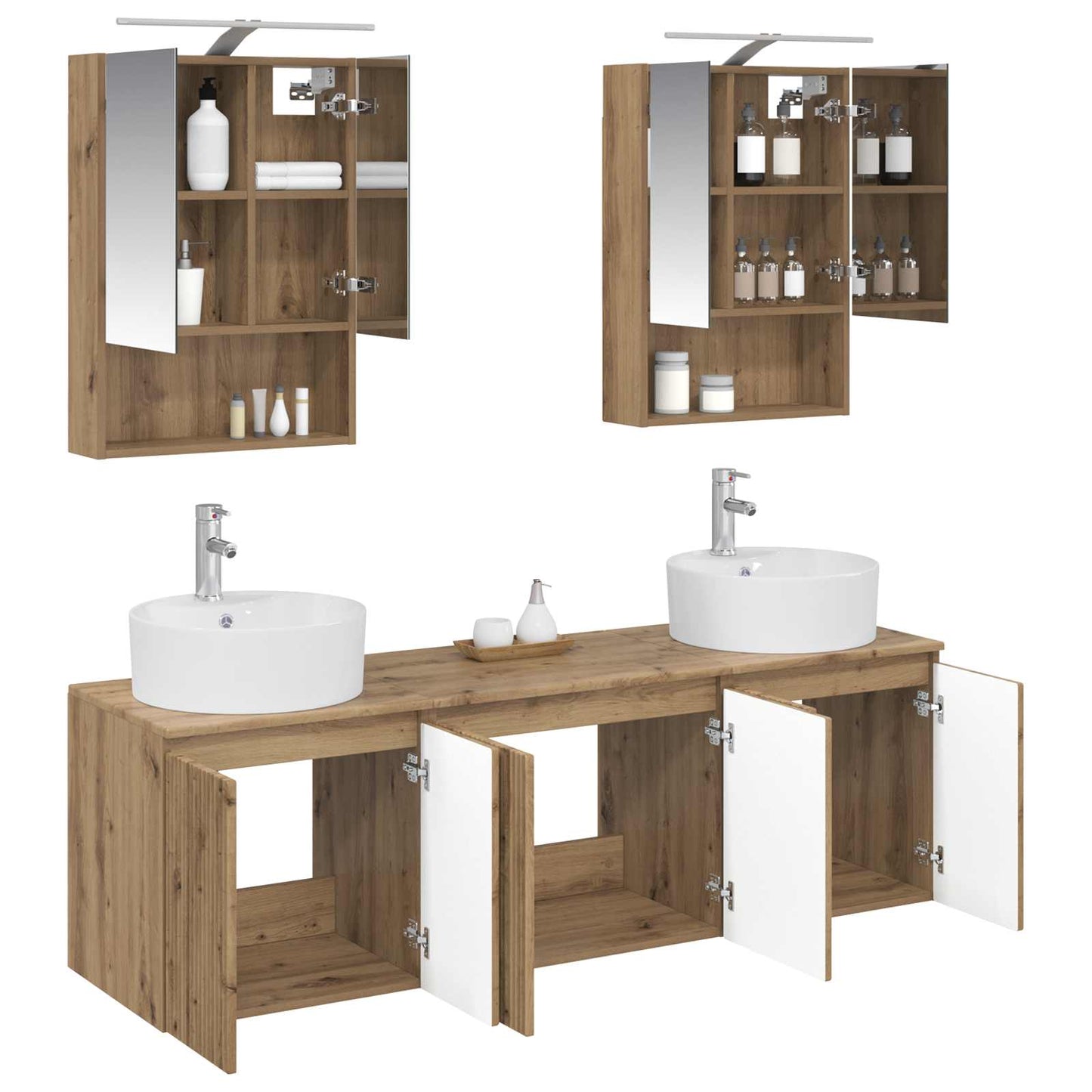 vidaXL Bathroom Cabinet Set 5 pcs Artisan Oak Engineered Wood