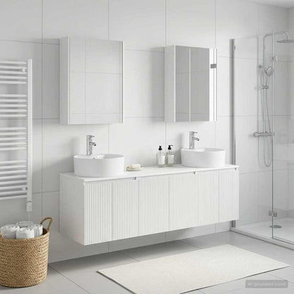 vidaXL Bathroom Cabinet Set 5 pcs White Engineered Wood