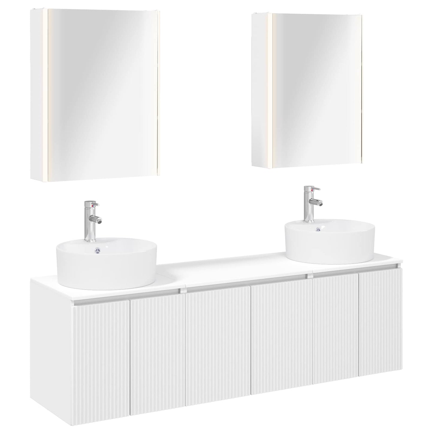 vidaXL Bathroom Cabinet Set 5 pcs White Engineered Wood