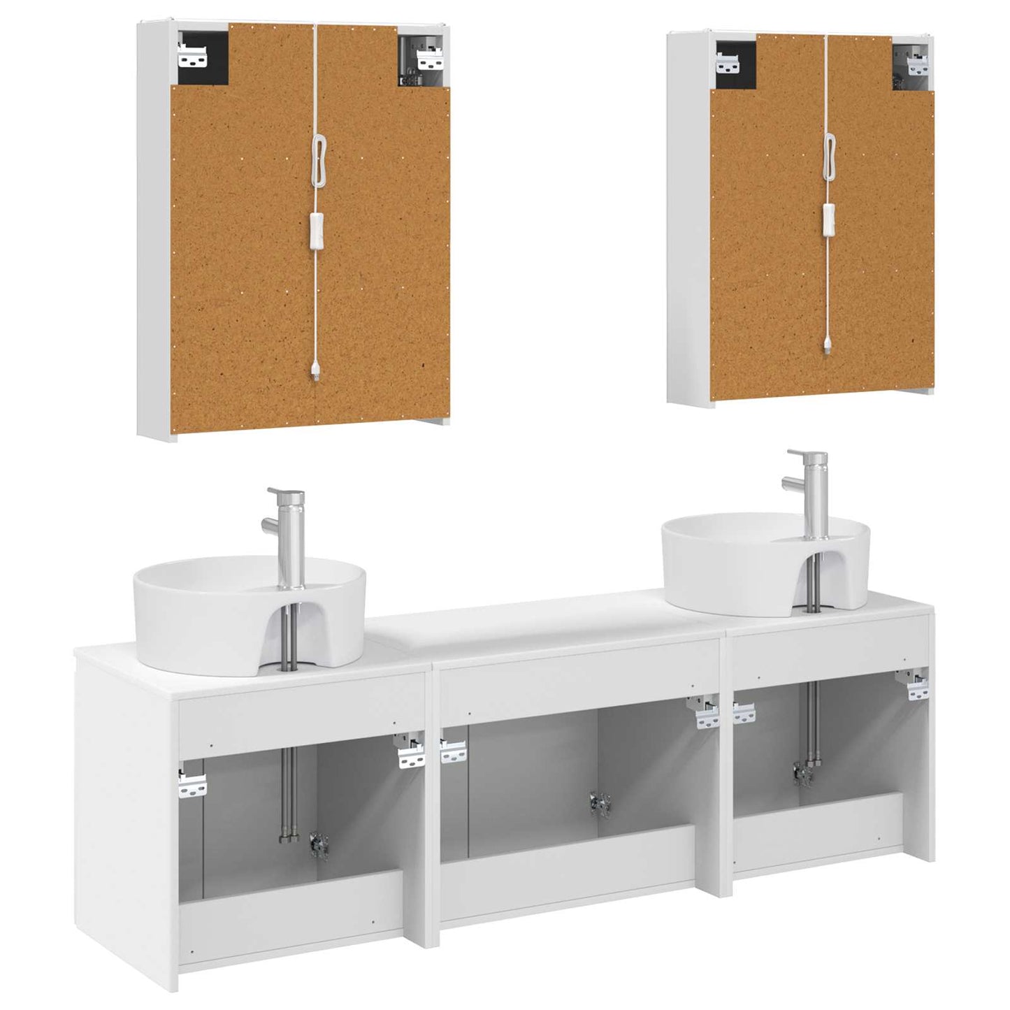 vidaXL Bathroom Cabinet Set 5 pcs White Engineered Wood