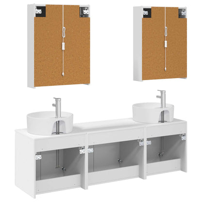 vidaXL Bathroom Cabinet Set 5 pcs White Engineered Wood