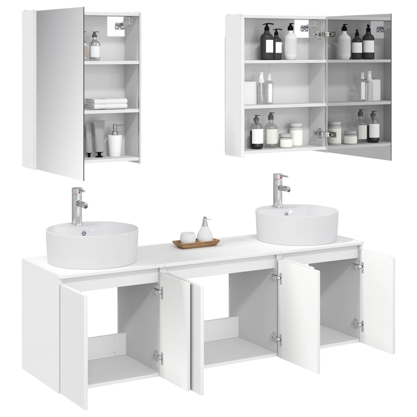 vidaXL Bathroom Cabinet Set 5 pcs White Engineered Wood