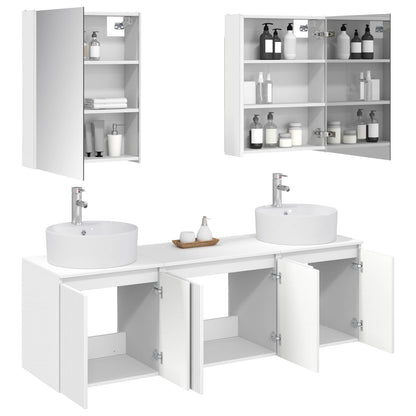 vidaXL Bathroom Cabinet Set 5 pcs White Engineered Wood