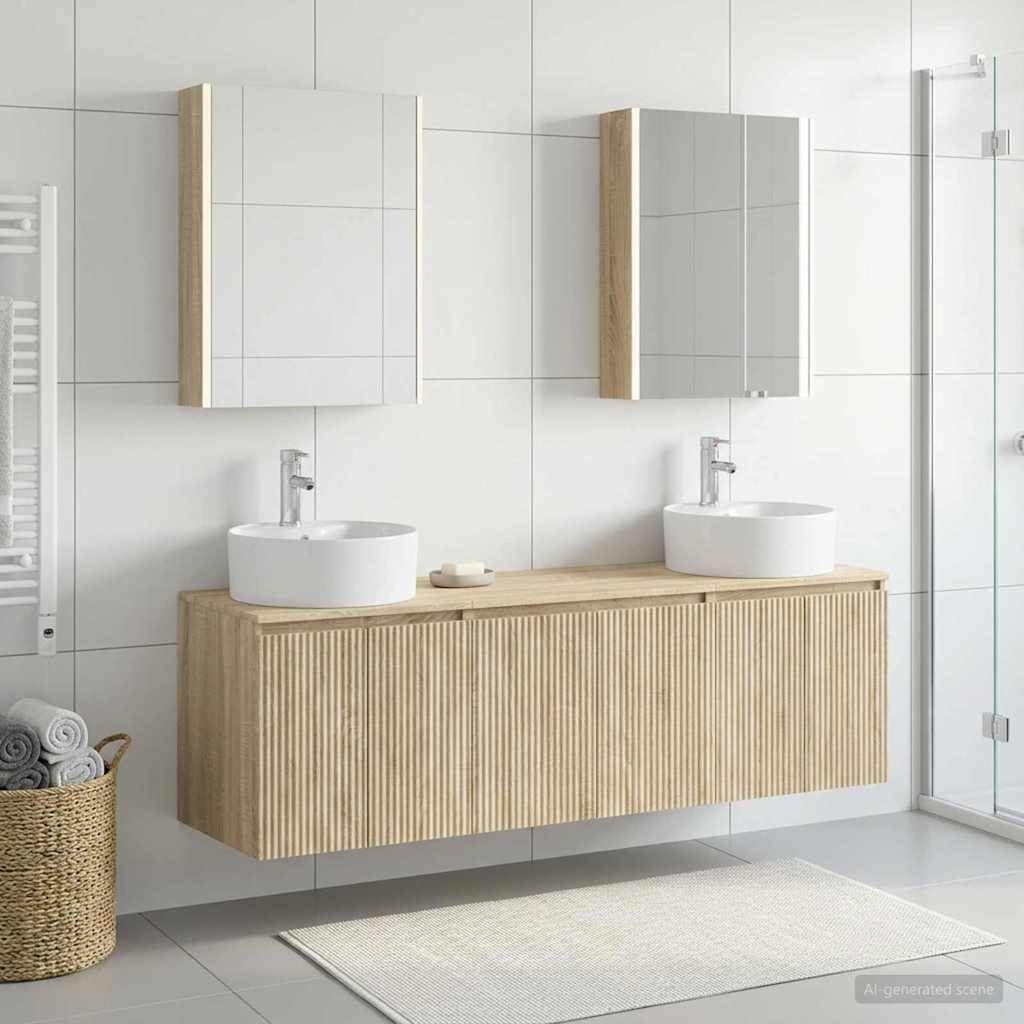 vidaXL Bathroom Cabinet Set 5 pcs Sonoma Oak Engineered Wood