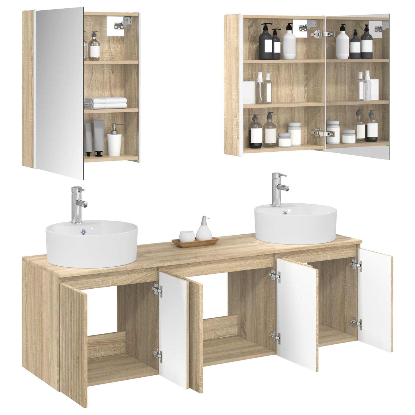 vidaXL Bathroom Cabinet Set 5 pcs Sonoma Oak Engineered Wood