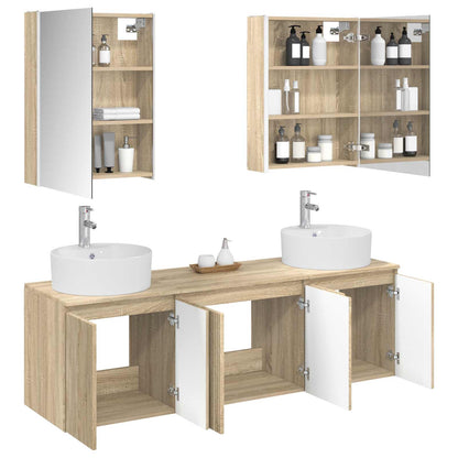 vidaXL Bathroom Cabinet Set 5 pcs Sonoma Oak Engineered Wood